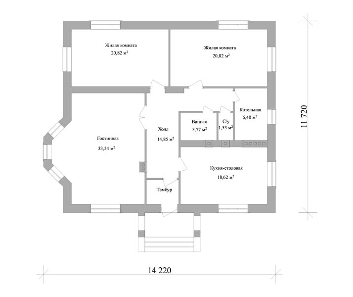 Одноэтажный дом с 2 спальнями и кухней гостиной. План схема одноэтажного дома с одной спальней. Одноэтажный дом с двумя спальнями и кухней-гостиной и котельной. Проект одноэтажного дома с гардеробной и 2 спальнями